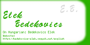 elek bedekovics business card